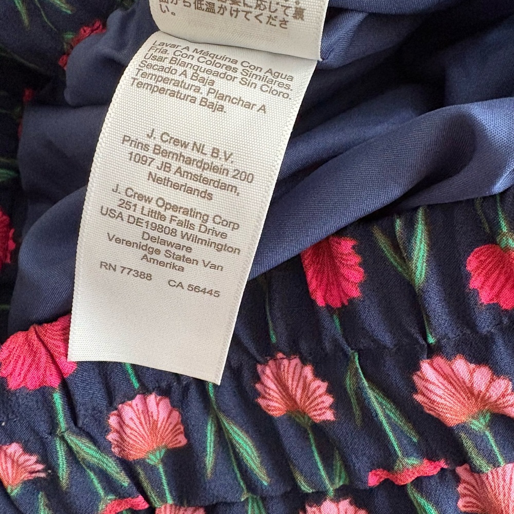J. CREW Pull-On Pencil Skirt Small Navy Pink Pockets Floral Romantic Block Print - Picture 6 of 7
